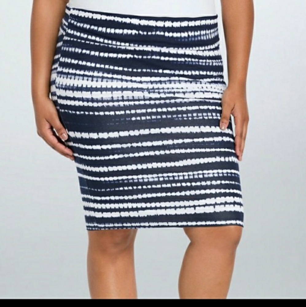Torrid Tye Dye Blue Foldover Skirt